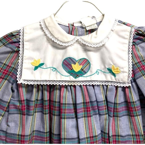 Nanas Pet GIrls Toddler Size 4T Jc Penneys Vintage Plaid Smocked Style P33743 La - Picture 2 of 6